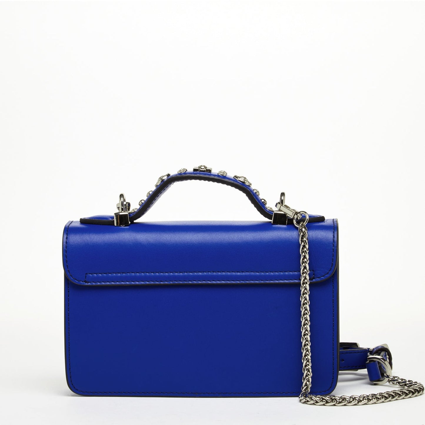 SUSU Studded Small Leather Crossbody Bag Cobalt Blue Purse Women's
